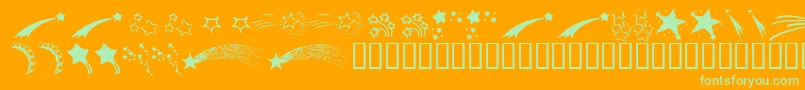 KR Starry Eyed-Schriftart – Grüne Schriften auf orangefarbenem Hintergrund