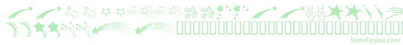 KR Starry Eyed-Schriftart – Grüne Schriften auf weißem Hintergrund