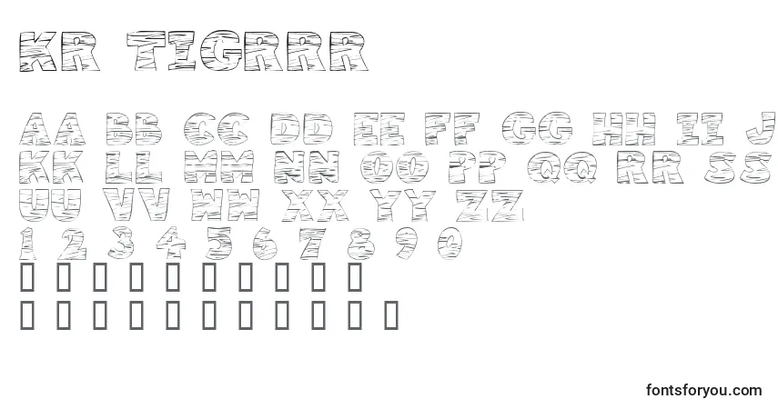A fonte KR Tigrrr – alfabeto, números, caracteres especiais