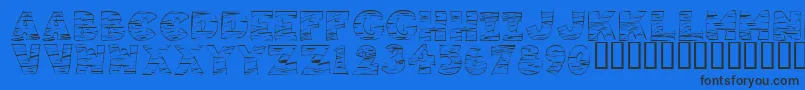 Шрифт KR Tigrrr – чёрные шрифты на синем фоне