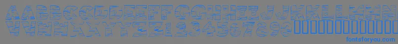 KR Tigrrr Font – Blue Fonts on Gray Background