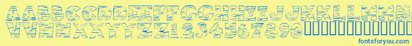 Шрифт KR Tigrrr – синие шрифты на жёлтом фоне