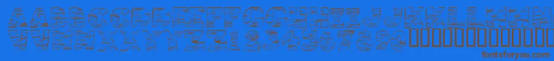 KR Tigrrr Font – Brown Fonts on Blue Background