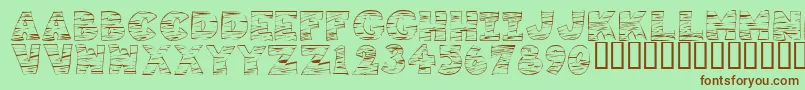 KR Tigrrr Font – Brown Fonts on Green Background