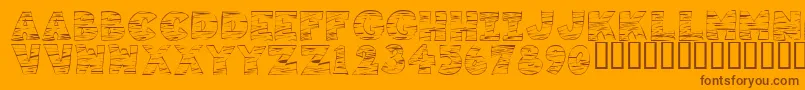 KR Tigrrr-fontti – ruskeat fontit oranssilla taustalla