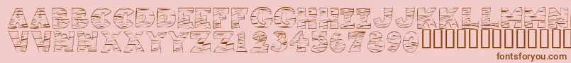 フォントKR Tigrrr – ピンクの背景に茶色のフォント