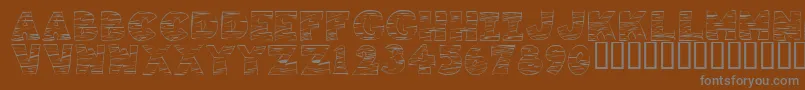 フォントKR Tigrrr – 茶色の背景に灰色の文字