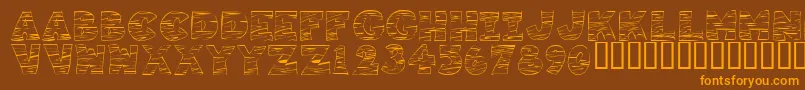 KR Tigrrr Font – Orange Fonts on Brown Background