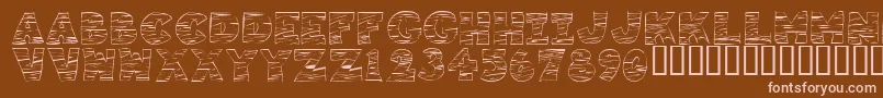 KR Tigrrr Font – Pink Fonts on Brown Background