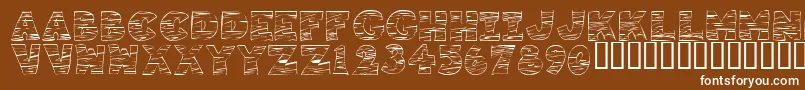 KR Tigrrr-fontti – valkoiset fontit ruskealla taustalla