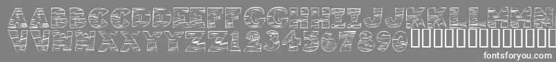 KR Tigrrr-fontti – valkoiset fontit harmaalla taustalla
