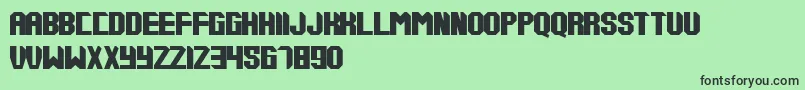 Tups000-Schriftart – Schwarze Schriften auf grünem Hintergrund