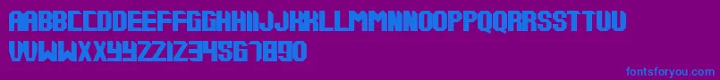 Tups000-fontti – siniset fontit violetilla taustalla