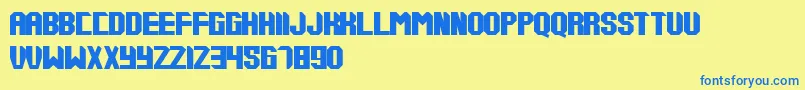 Tups000 Font – Blue Fonts on Yellow Background