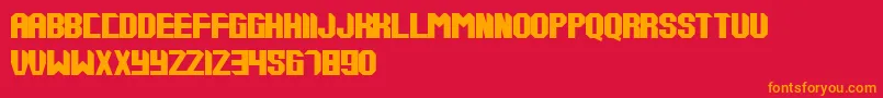 Tups000 Font – Orange Fonts on Red Background