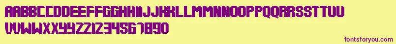 Tups000 Font – Purple Fonts on Yellow Background