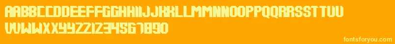 Tups000 Font – Yellow Fonts on Orange Background