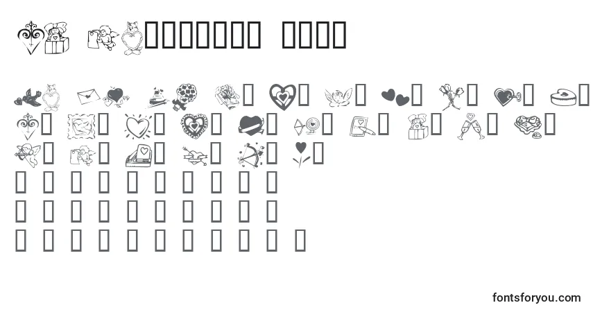 Шрифт KR Valentine 2003 – алфавит, цифры, специальные символы