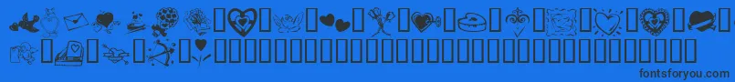 KR Valentine 2003 Font – Black Fonts on Blue Background