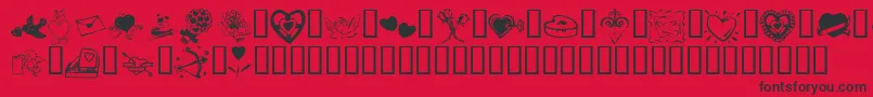 フォントKR Valentine 2003 – 赤い背景に黒い文字