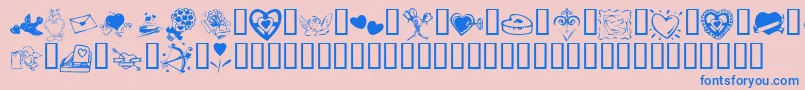 KR Valentine 2003 Font – Blue Fonts on Pink Background