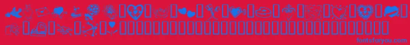 Czcionka KR Valentine 2003 – niebieskie czcionki na czerwonym tle