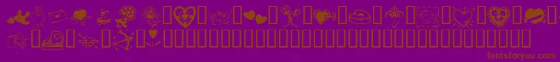 KR Valentine 2003-Schriftart – Braune Schriften auf violettem Hintergrund