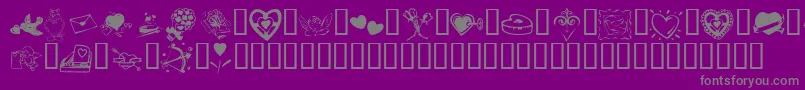fuente KR Valentine 2003 – Fuentes Grises Sobre Fondo Morado