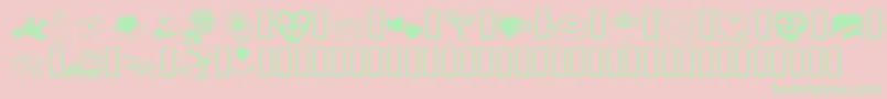 KR Valentine 2003 Font – Green Fonts on Pink Background