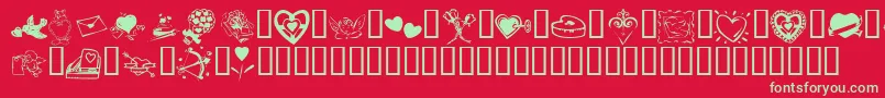KR Valentine 2003 Font – Green Fonts on Red Background