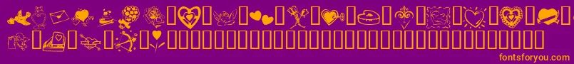 KR Valentine 2003 Font – Orange Fonts on Purple Background