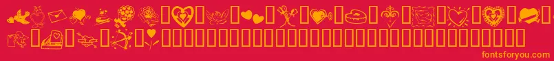 KR Valentine 2003 Font – Orange Fonts on Red Background
