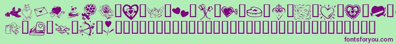 KR Valentine 2003 Font – Purple Fonts on Green Background