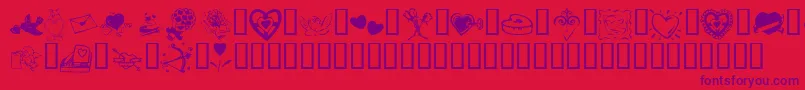 Police KR Valentine 2003 – polices violettes sur fond rouge