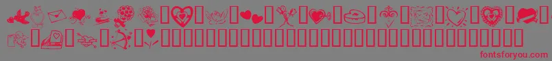 フォントKR Valentine 2003 – 赤い文字の灰色の背景