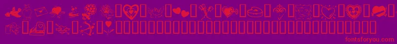 フォントKR Valentine 2003 – 紫の背景に赤い文字