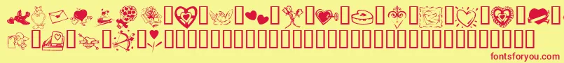 KR Valentine 2003 Font – Red Fonts on Yellow Background