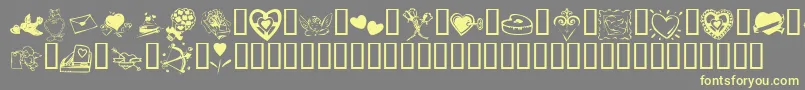 KR Valentine 2003 Font – Yellow Fonts on Gray Background