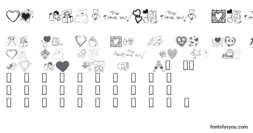 Schriftart KR Valentine Dings 2002 – Alphabet, Zahlen, spezielle Symbole