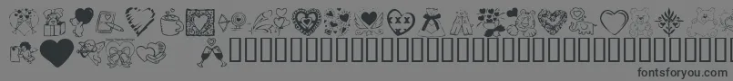 KR Valentine Dings 2002-Schriftart – Schwarze Schriften auf grauem Hintergrund