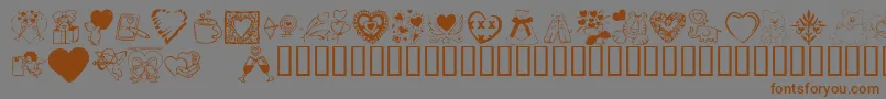 Шрифт KR Valentine Dings 2002 – коричневые шрифты на сером фоне