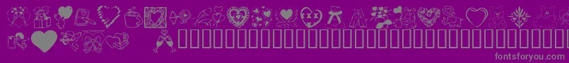 KR Valentine Dings 2002 Font – Gray Fonts on Purple Background
