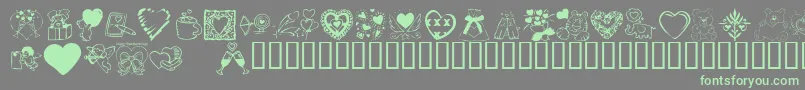 KR Valentine Dings 2002-Schriftart – Grüne Schriften auf grauem Hintergrund