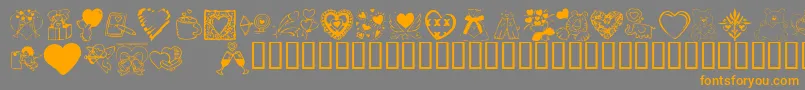 Police KR Valentine Dings 2002 – polices orange sur fond gris