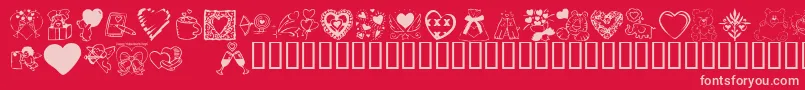 fuente KR Valentine Dings 2002 – Fuentes Rosadas Sobre Fondo Rojo