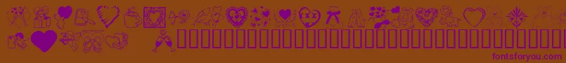 KR Valentine Dings 2002-Schriftart – Violette Schriften auf braunem Hintergrund