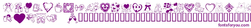 Шрифт KR Valentine Dings 2002 – фиолетовые шрифты