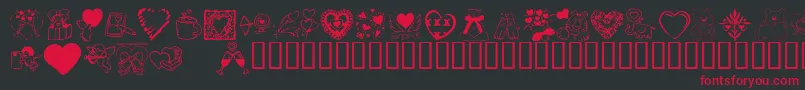 KR Valentine Dings 2002 Font – Red Fonts on Black Background