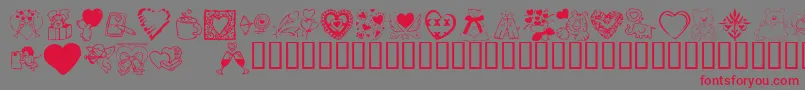 KR Valentine Dings 2002 Font – Red Fonts on Gray Background