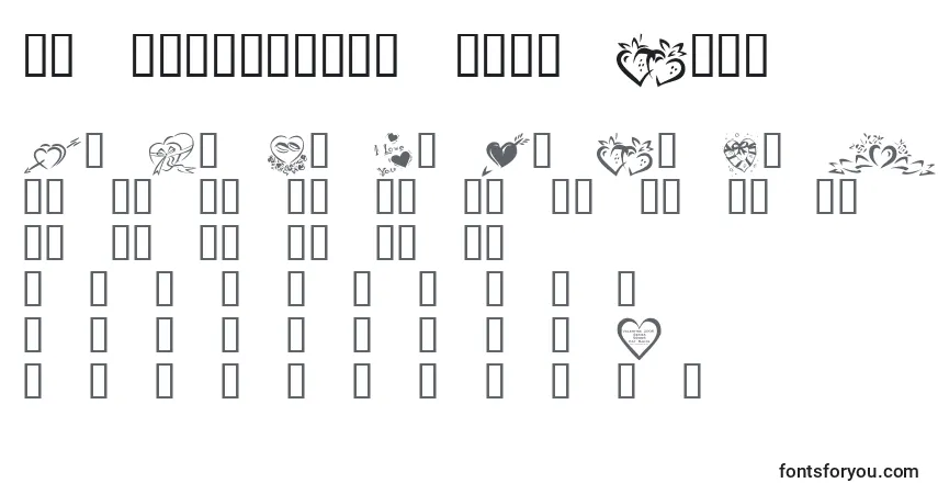 Czcionka KR Valentines 2006 Four – alfabet, cyfry, specjalne znaki